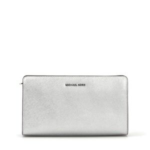 Michael Kors Jet Set Large Crossbody Clutch Metallic Silver